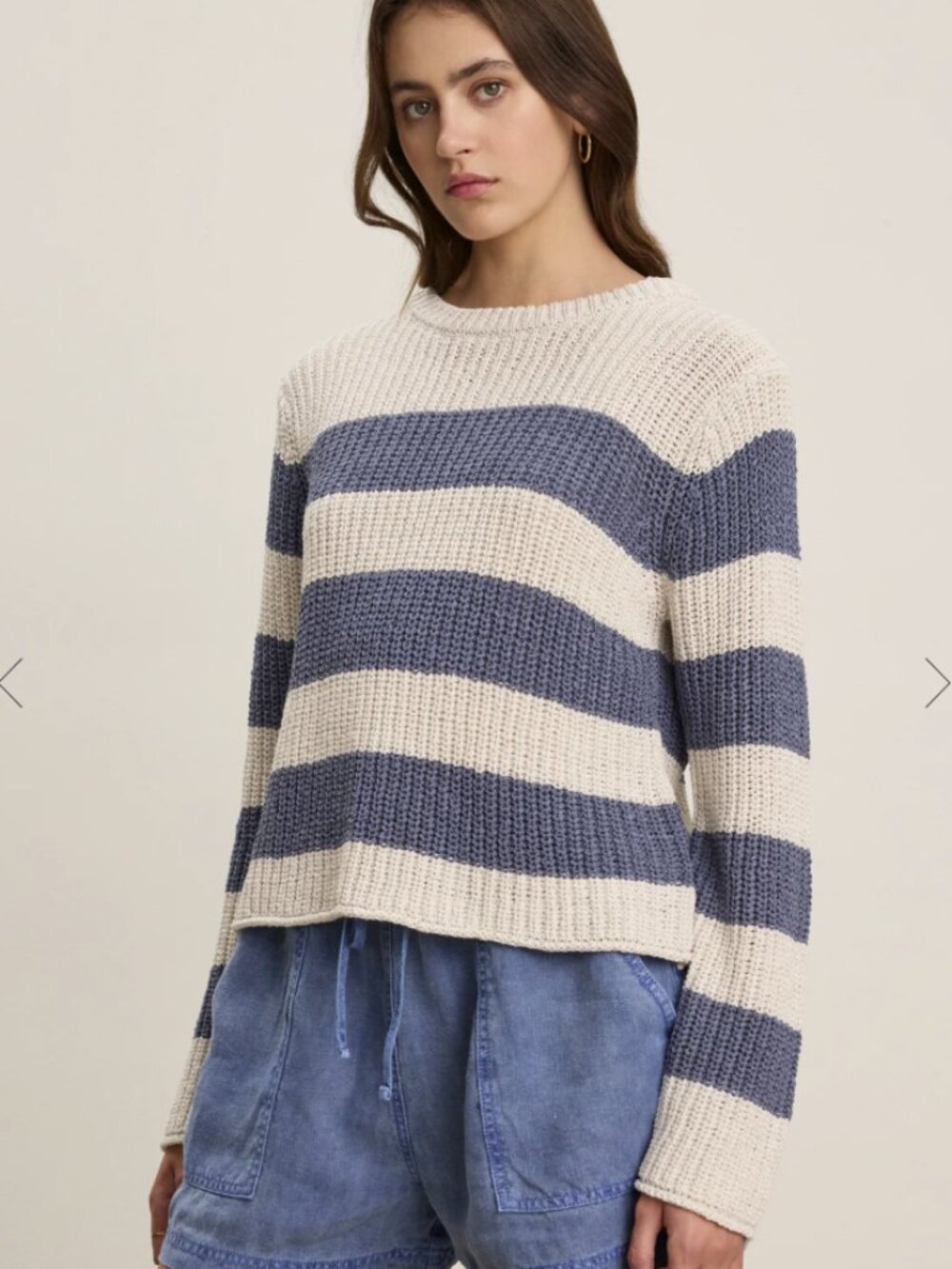 Velvet by Graham and Spencer Maxine blue and white striped sweater size XS